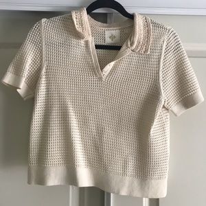 Anthropologie Cropped collared sweater